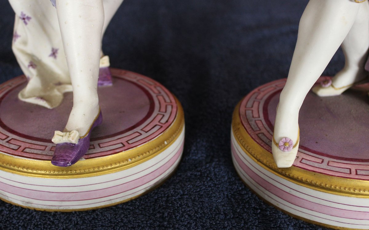 Paire Ancienne en Porcelaine Biscuit Française Vion & Baury – Danseurs Espagnols, 45 cm, XIXᵉ S-photo-5