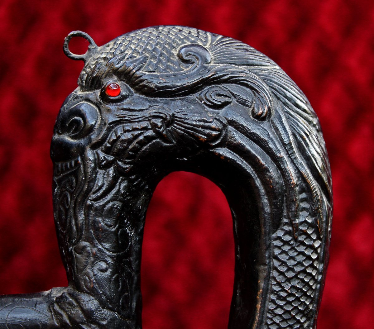 Massive Antique Tibetan Ritual Ewer With Avalokiteshvara (chenrezig), Buddhist Temple, C19th-photo-3