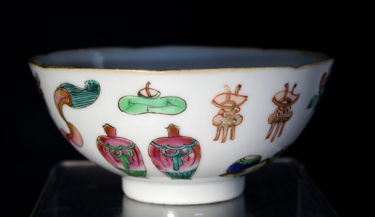 Antique Chinese Famille Rose Porcelain Bowl, Chenghua Mark, 19th Century-photo-2