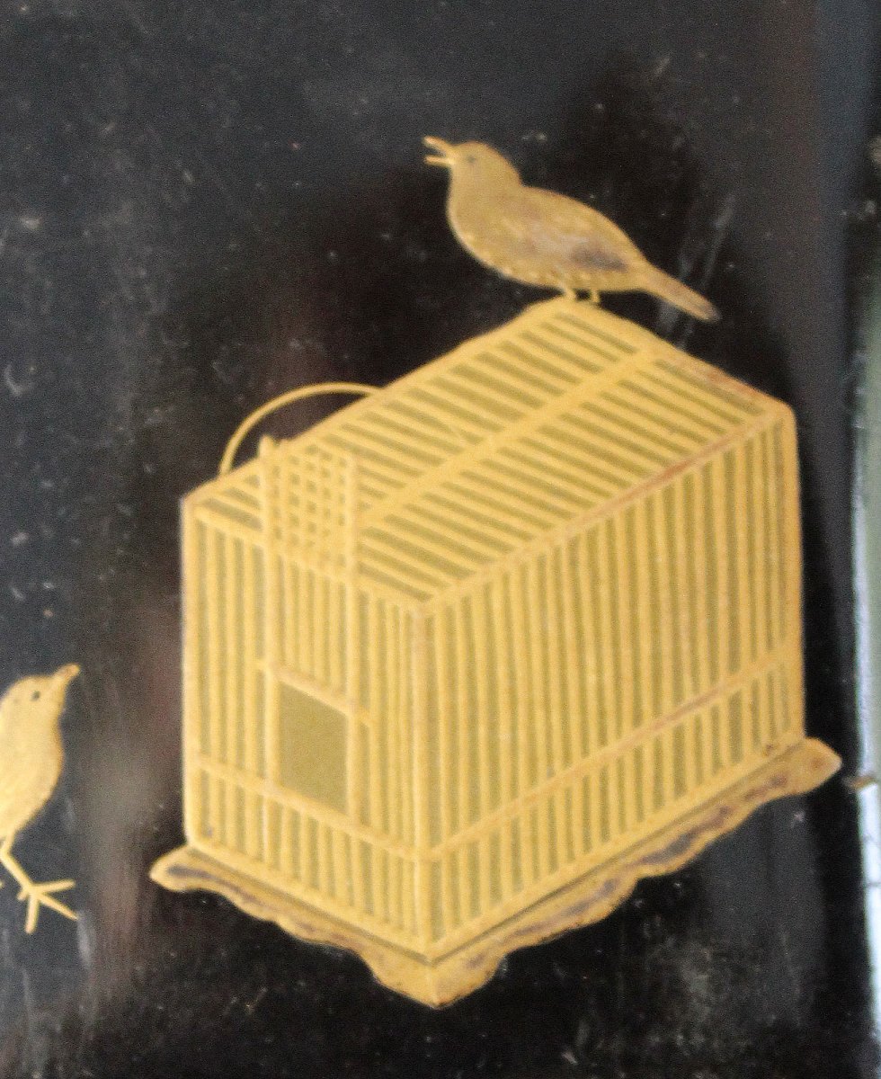 Antique Japanese Lacquered Suzuribako, Edo Period, Signed Chōchōsai, In Need Of Restoration-photo-4