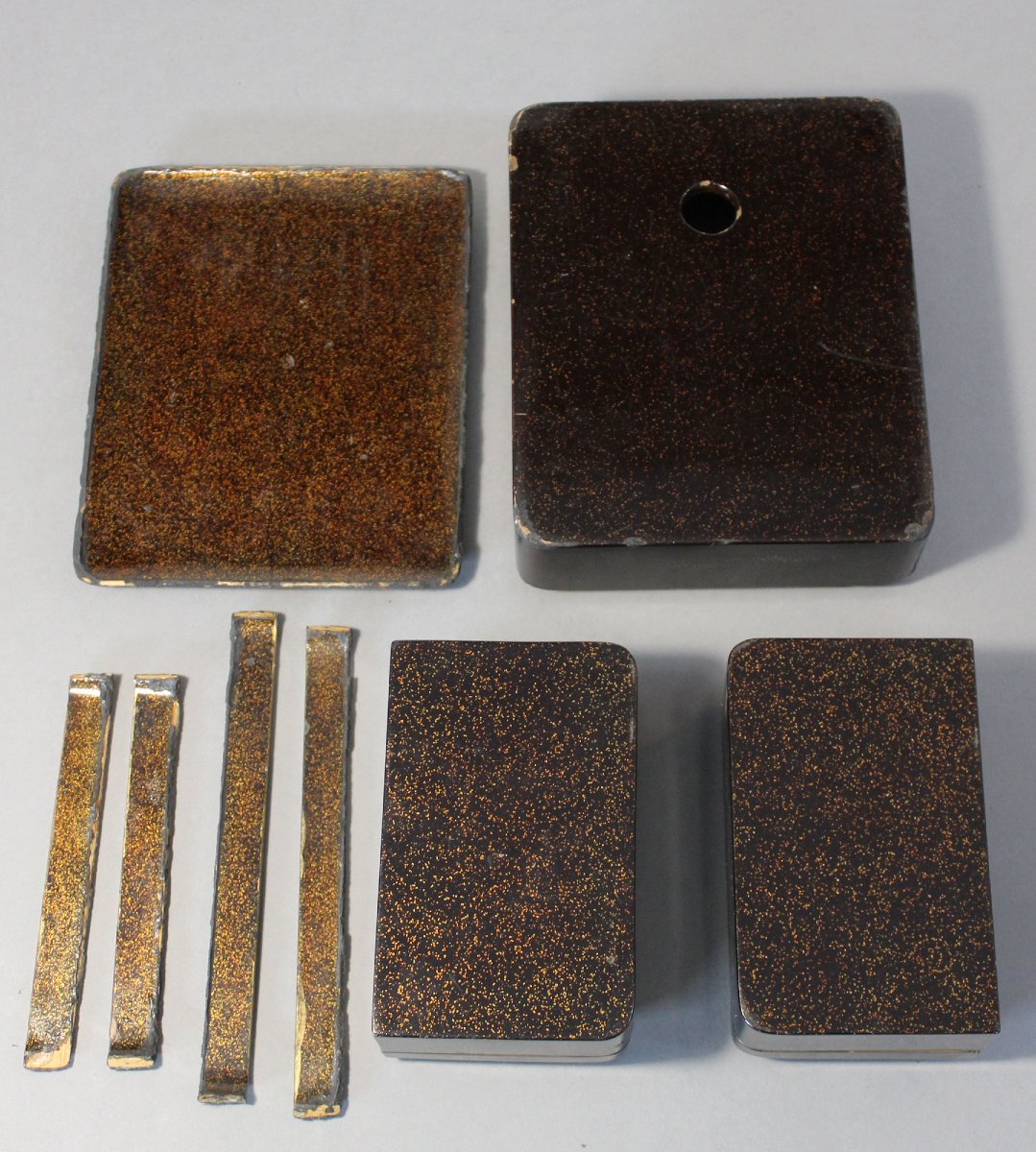 Antique Japanese Lacquered Suzuribako, Edo Period, Signed Chōchōsai, In Need Of Restoration-photo-1