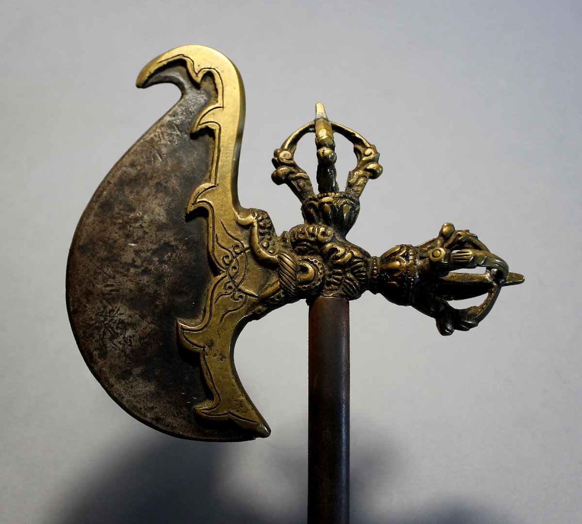 Antique Tibetan Buddhist Tantric Ritual Kartika (drikug) With Vajra, 36 Cm-photo-3