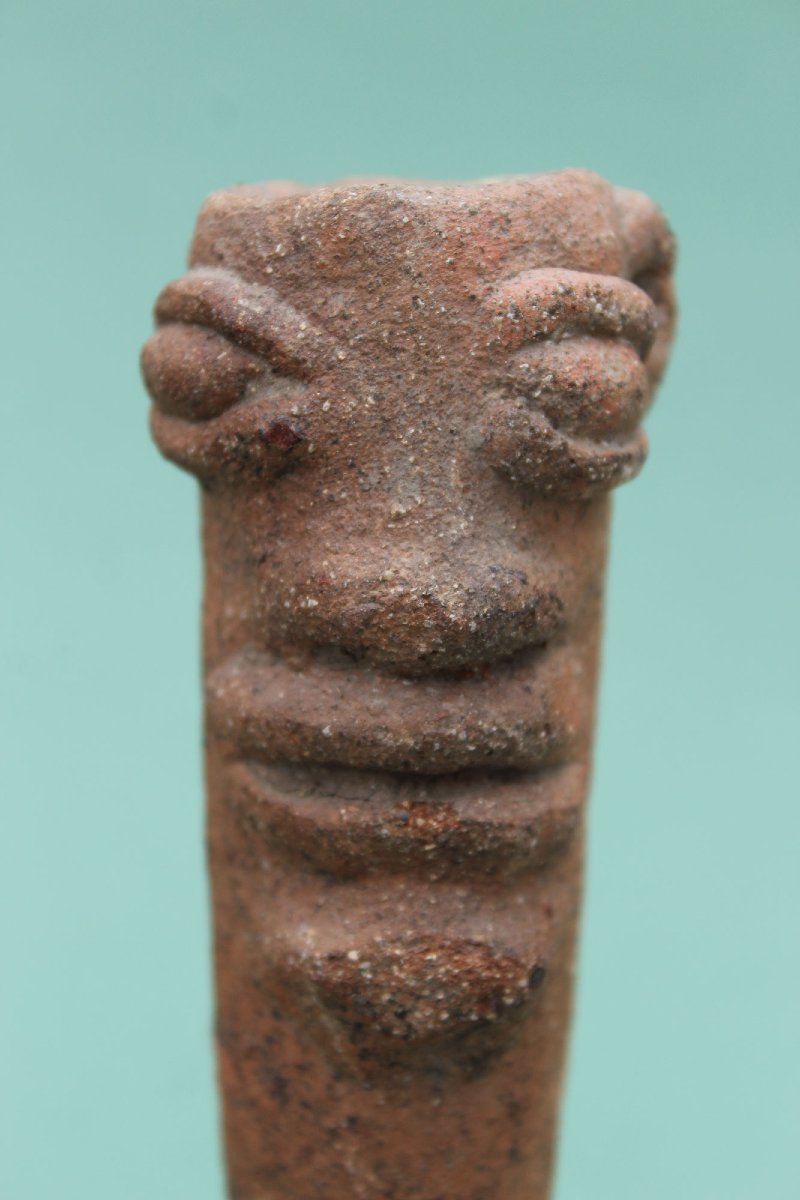 Tête Africaine Ancienne En Terre Cuite, Culture Koma, Ghana, XIIIe–XVIIIe Siècle, Art Tribal-photo-2