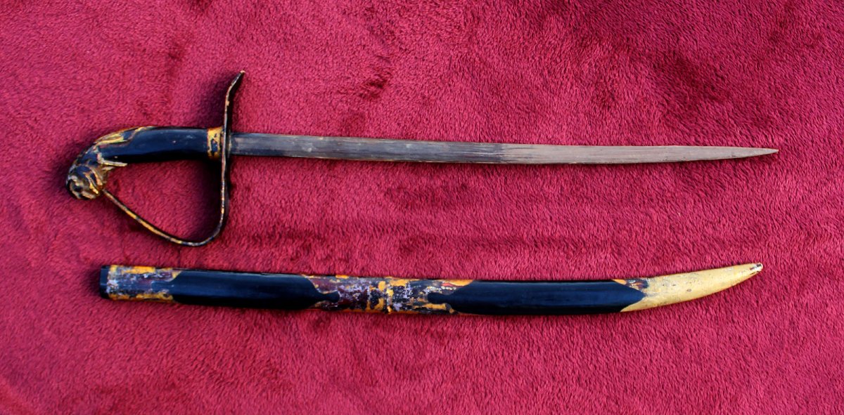 Épée Cérémonielle Vietnamienne Ancienne en Bois Laqué, Dynastie Nguyễn, XIXe-photo-3