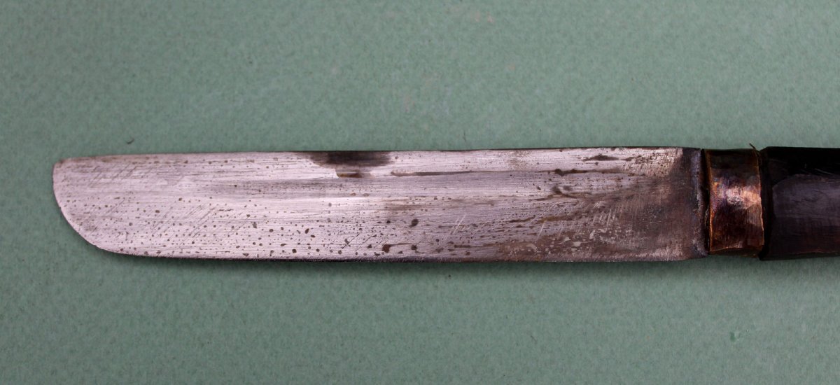 Antique Tibetan Utilitarian Knife With Pierced Iron Scabbard, Late 19th Century-photo-4