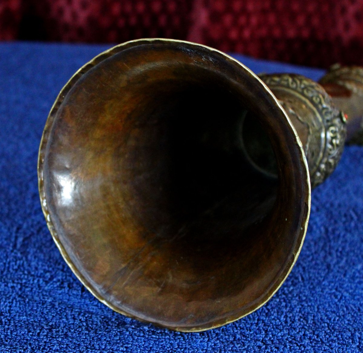 Antique Tibetan Trumpet (dungchen), Buddhist Monastic Ritual Temple Instrument, C20th-photo-2