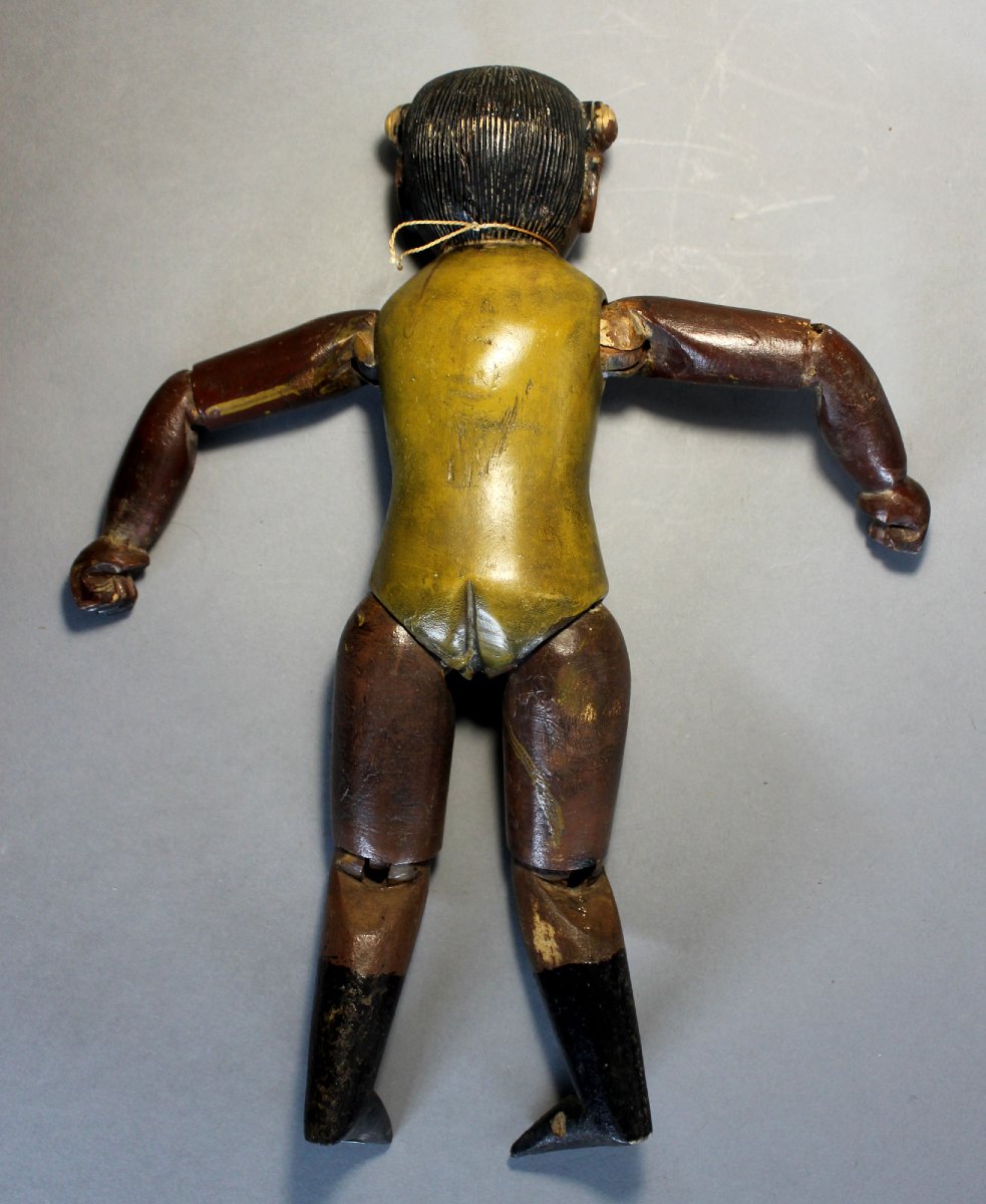 Antique Chinese Articulated Wooden Doll, Late Qing Dynasty, 19th Century-photo-2