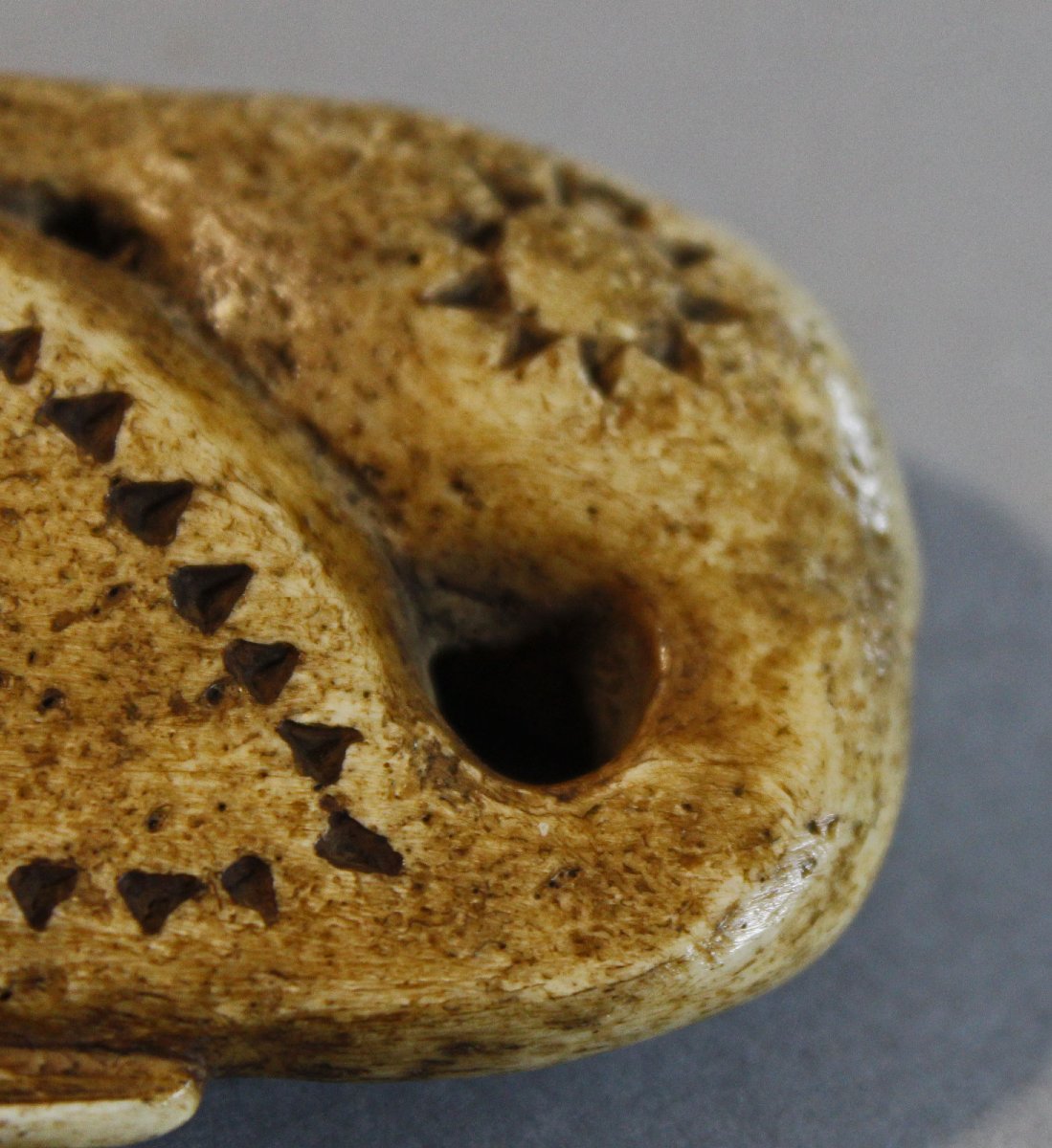 Bouton ancien en os sculpté indonésien, Dayak (Bornéo)-photo-4