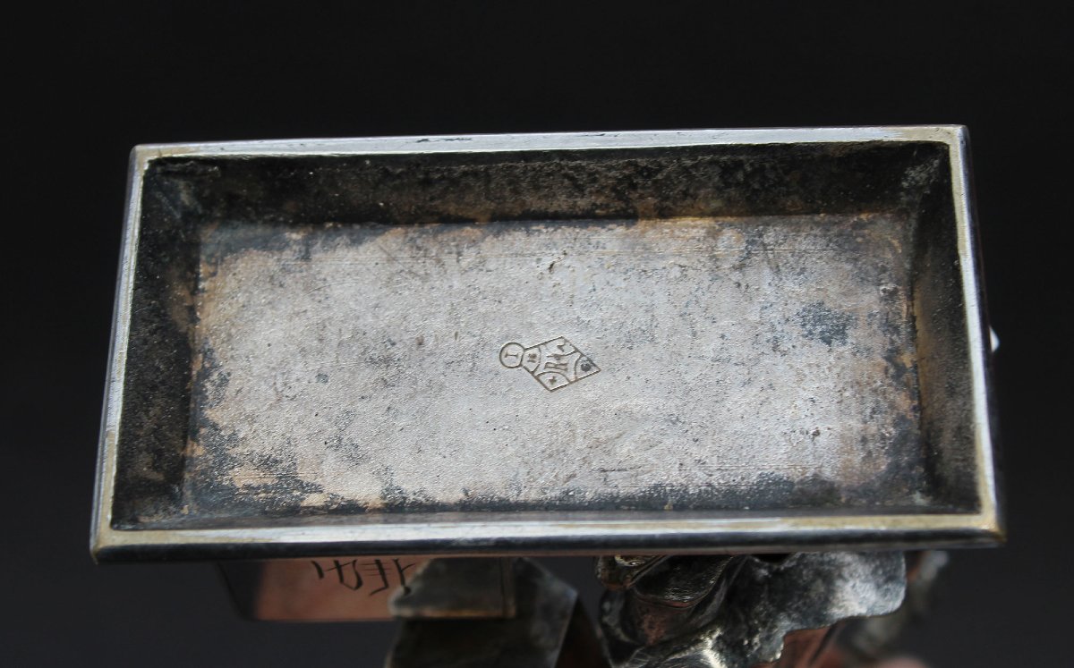 Ancien Briquet à Cigare Victorien Figuratif Porteur Chinois Chinoiserie 1851-photo-4