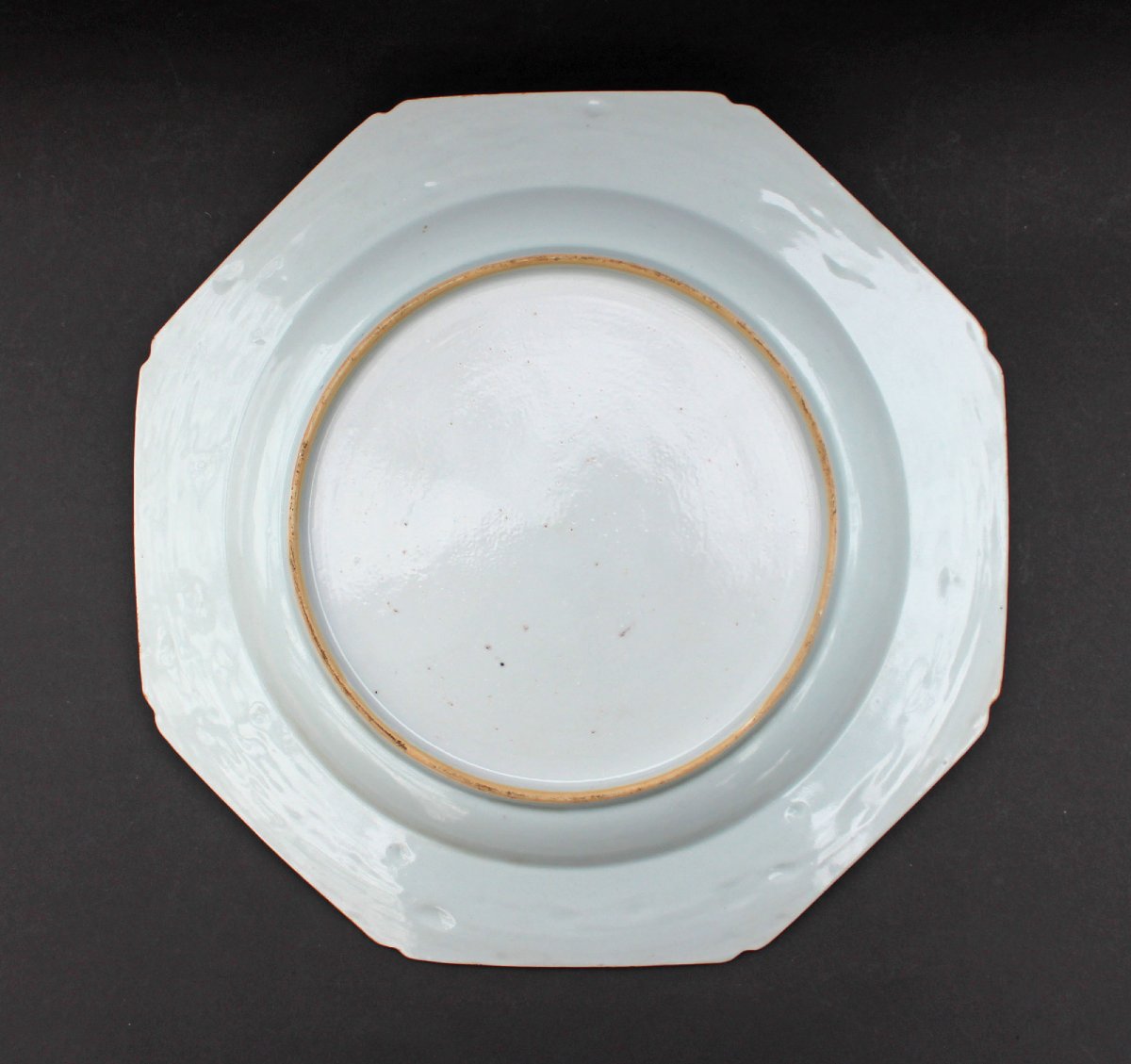 Grande Assiette Compagnie des Indes Porcelaine Bleu Blanc Chine Export Qianlong XVIIIe-photo-2