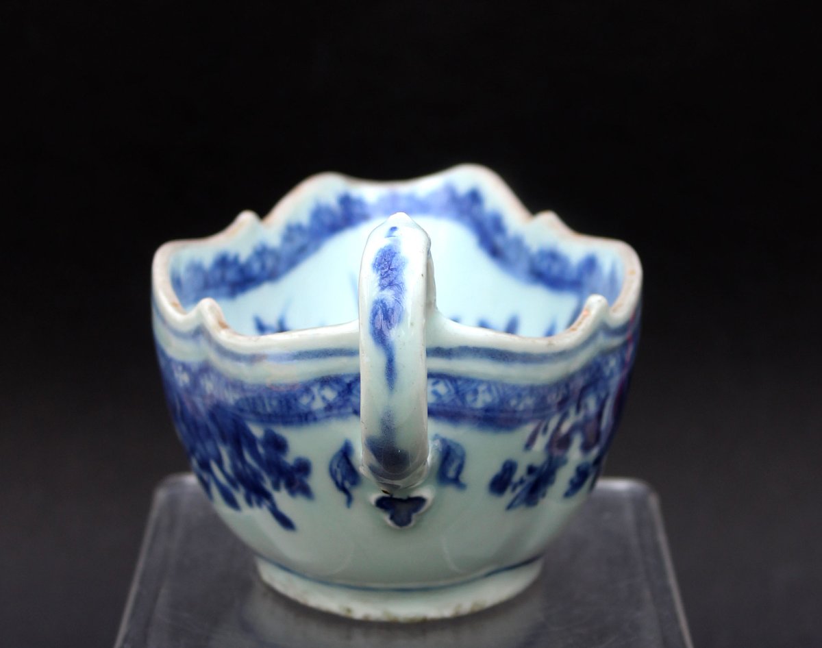 Saucière Compagnie des Indes En Porcelaine Bleu Et Blanc – Époque Qianlong XVIIIe”-photo-3