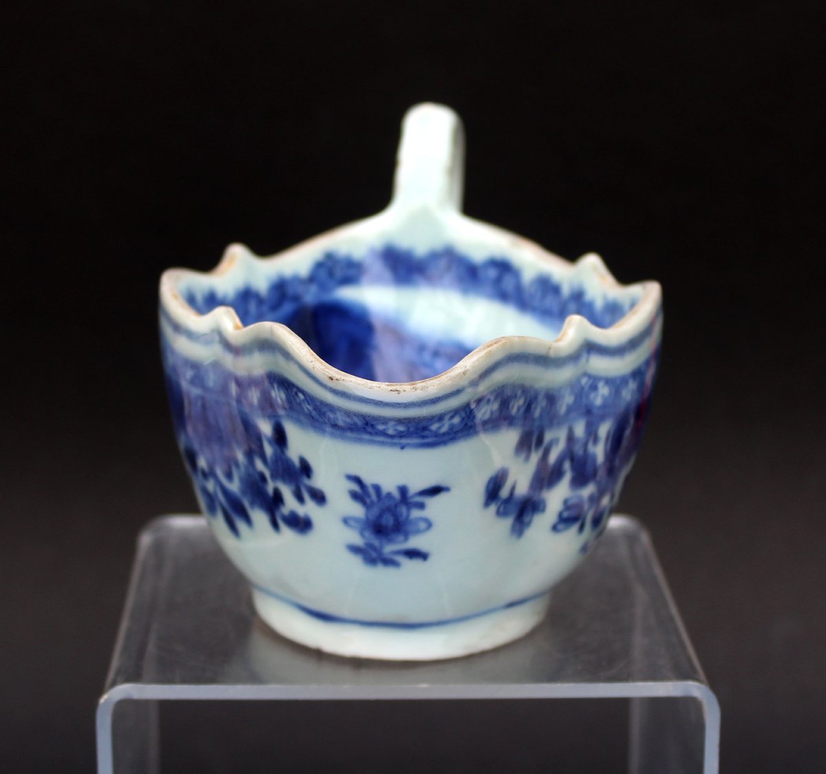 Saucière Compagnie des Indes En Porcelaine Bleu Et Blanc – Époque Qianlong XVIIIe”-photo-1