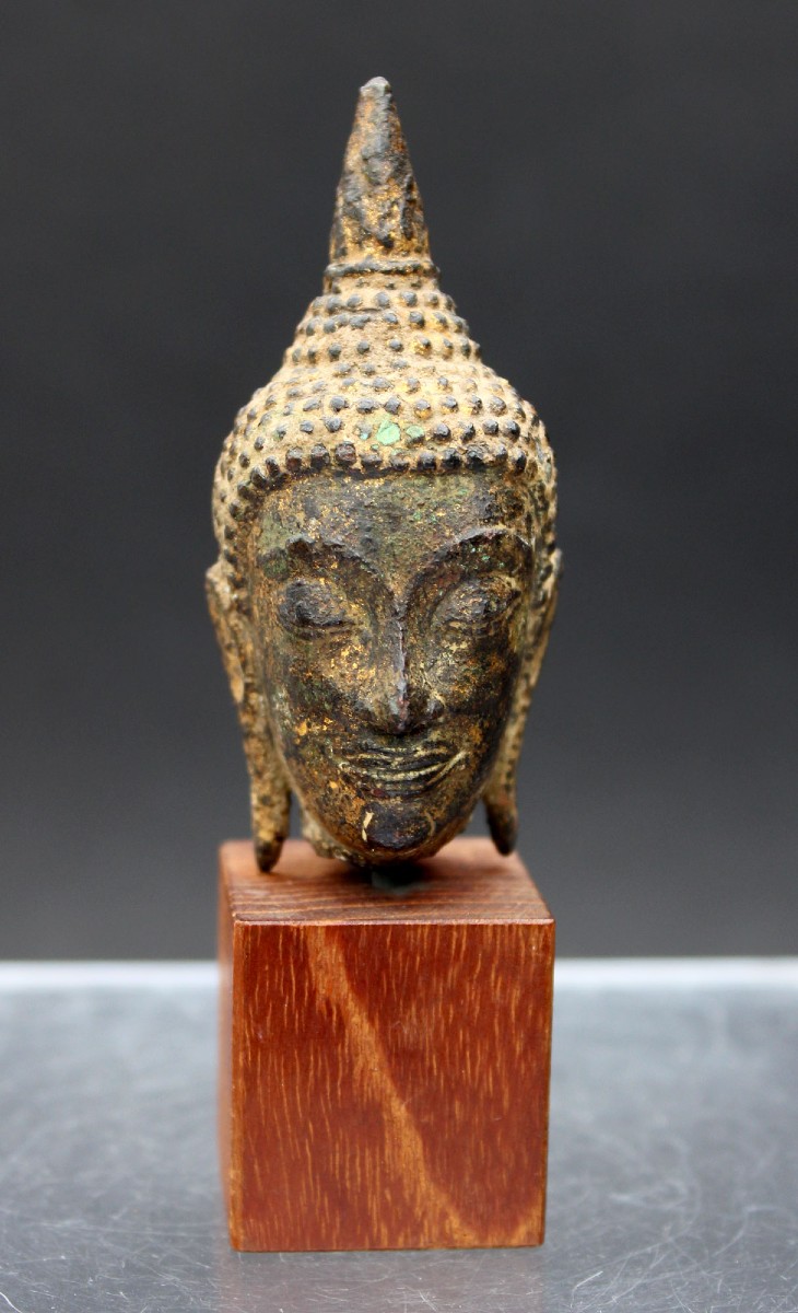 Tête De Bouddha En Bronze, Période Ayutthaya, Thaïlande, XVe–XVIe Siècle  