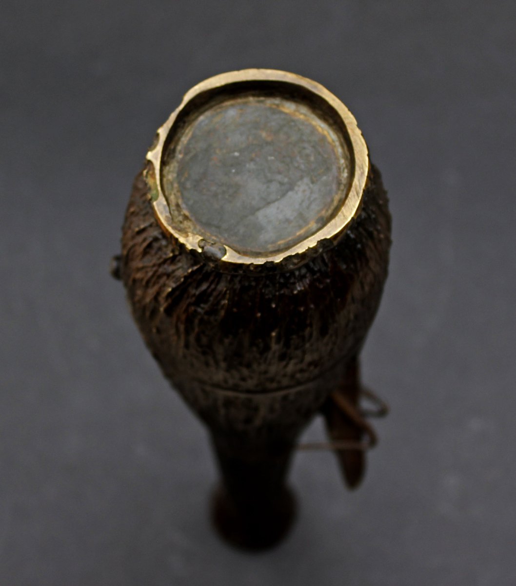 Vase Ikebana Japonais Ancien En Bronze Meiji Joncs Liés Avec Sauterelle Japon-photo-2