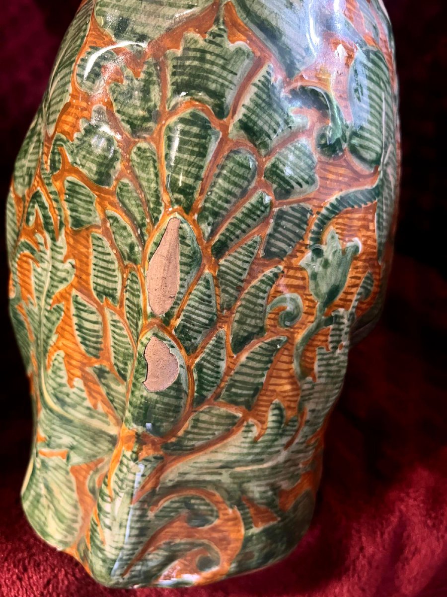 Important Buste Italien Cantagalli En Faïence De Florence, Dame Renaissance, XIXe-photo-4