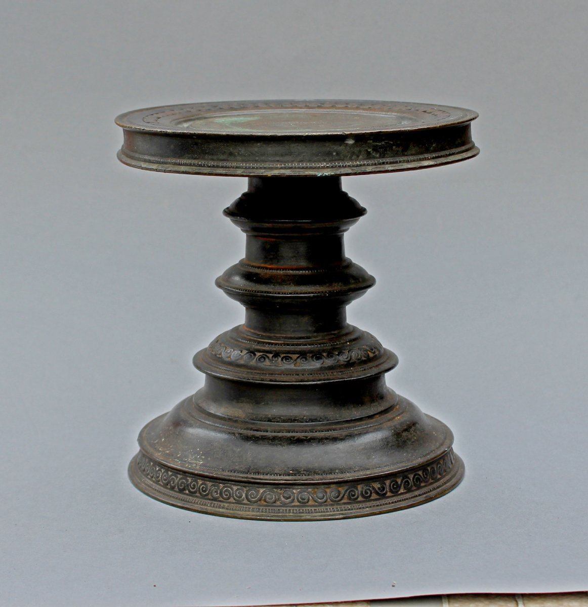 Serakkalaya Ancien En Bronze De Ceylan, Socle Rituel Kandyen Sri Lanka, XIXe Siècle-photo-2