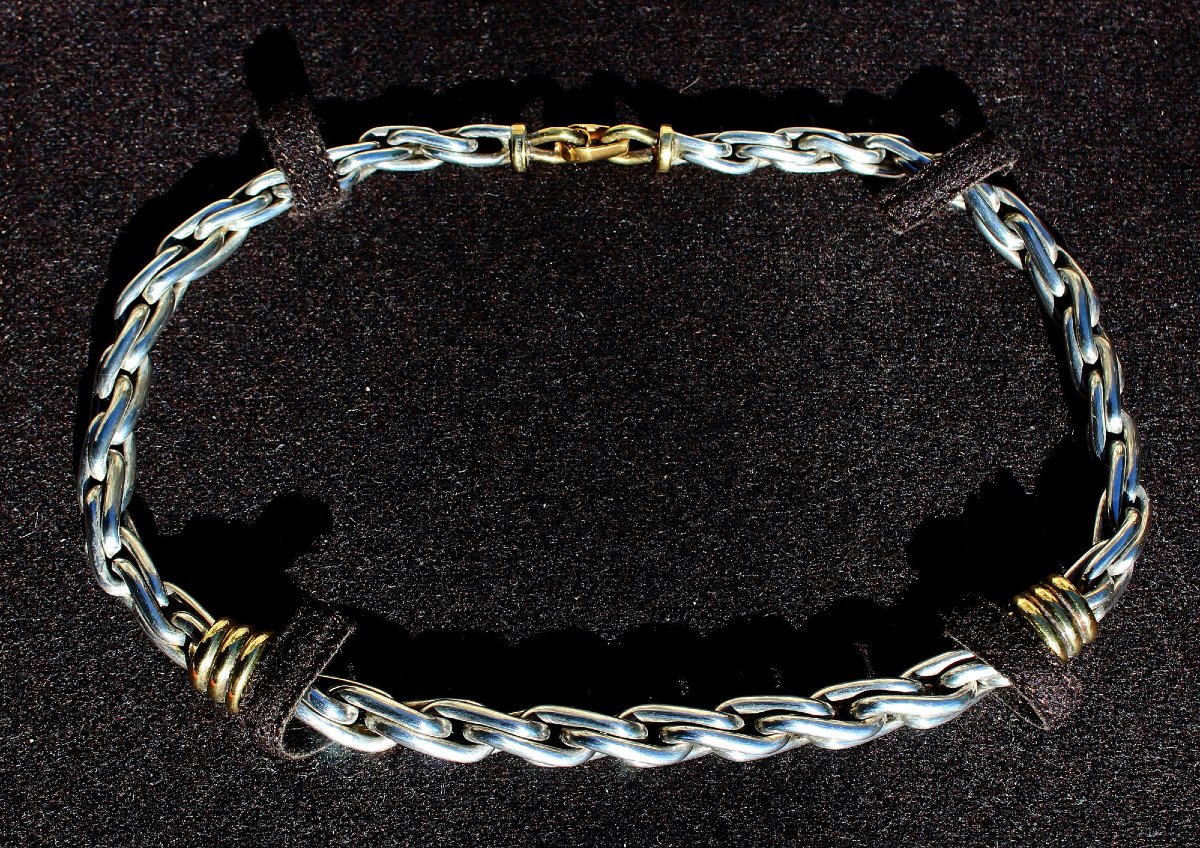 Collier Ancien TANE Mexique Argent Massif et Vermeil, Acapulco 1997, 160g-photo-3