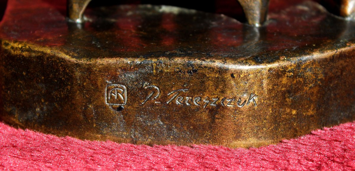 Antique Vienna Bronze Romantic Risqué Lovers & Voyeur By Tereszczuk C1900-photo-4