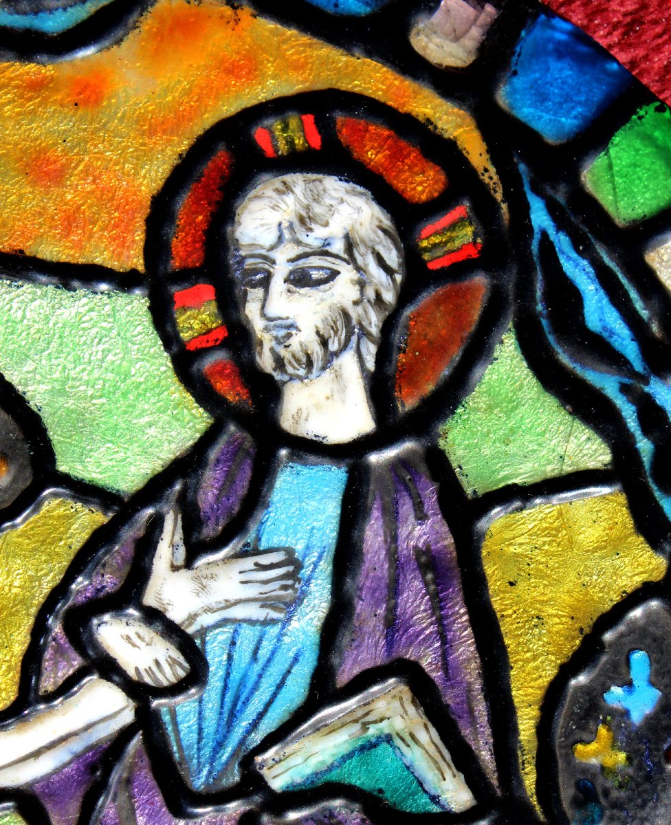 Plaque Émaillée de Limoges Milieu XXe La Création d’Ève, Vitrail de Chartres Lucienne Martin-photo-4