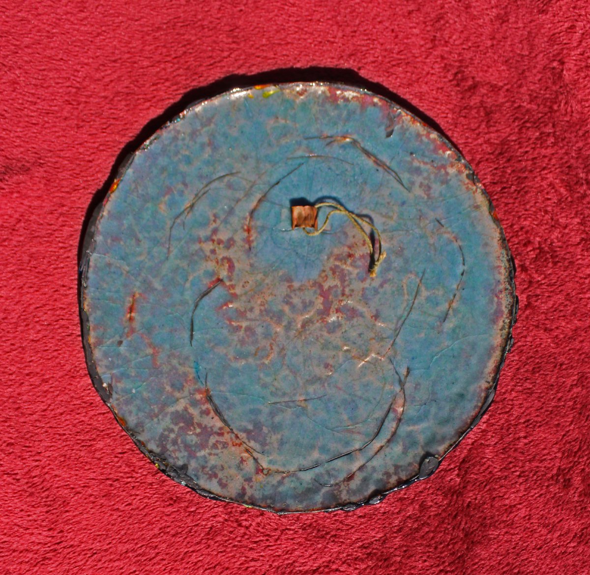 Plaque Émaillée de Limoges Milieu XXe La Création d’Ève, Vitrail de Chartres Lucienne Martin-photo-2