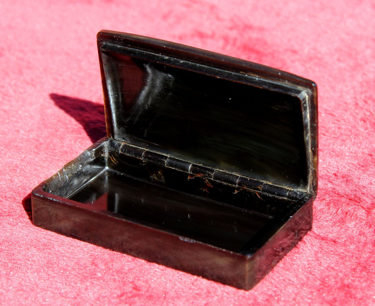 Antique Tortoiseshell Snuffbox, St. Helena, Napoleon's Exile, 19th Century-photo-4