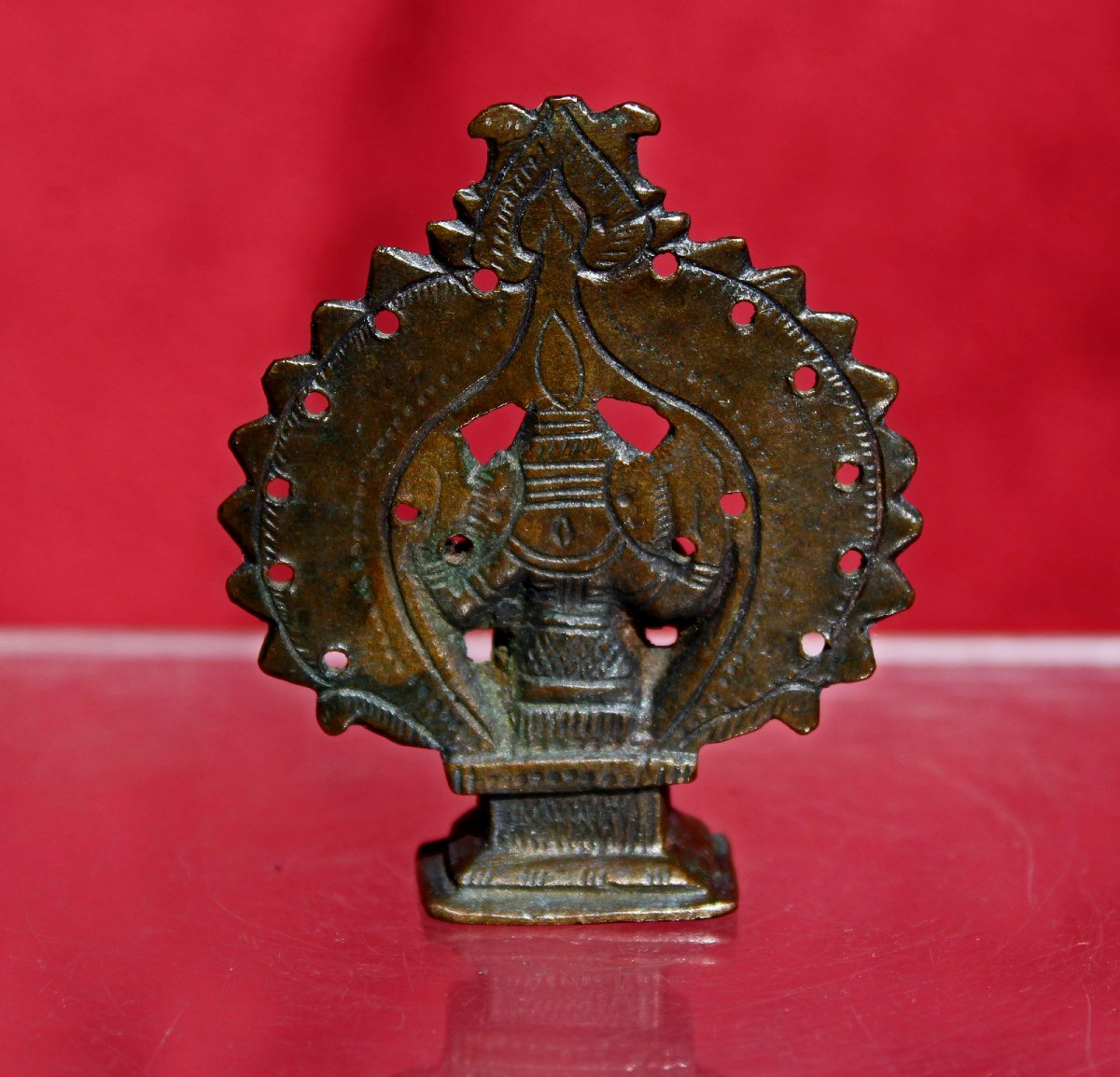 Miniature Ancienne en Bronze Représentant le Dieu Hindou à Tête d’Éléphant Ganesha, XIXe Siècle-photo-3