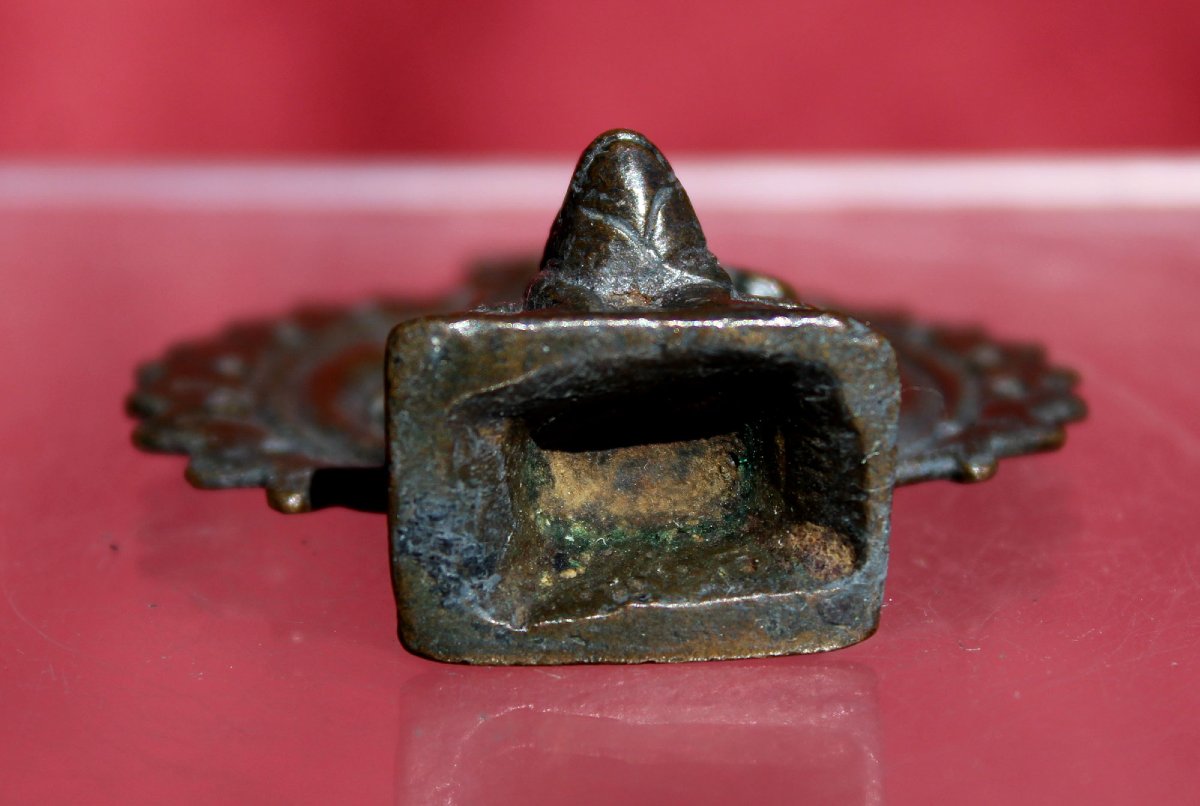 Miniature Ancienne en Bronze Représentant le Dieu Hindou à Tête d’Éléphant Ganesha, XIXe Siècle-photo-2