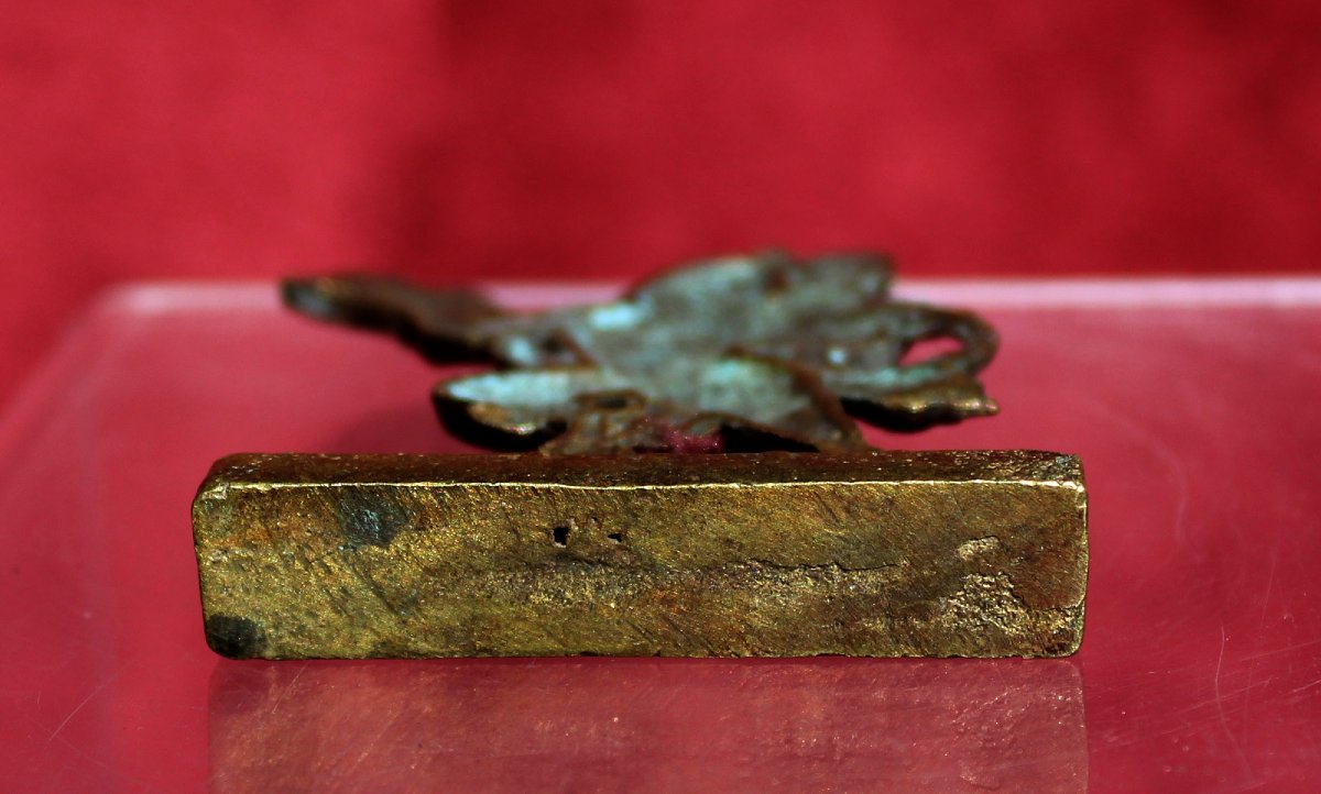 Antique Indian Bronze Hanuman Hindu Monkey God Carrying Mountain, 19th Century-photo-4