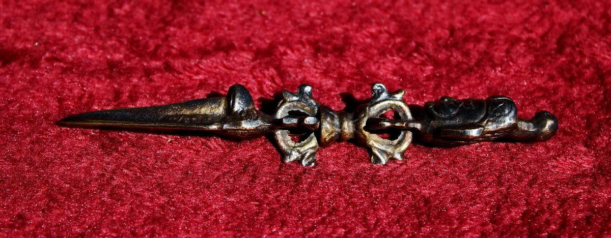 Phurba (Kila) Bouddhiste Himalayen Tibétain en Bronze Ancien, Petite Taille Rare, XIXe Siècle-photo-3