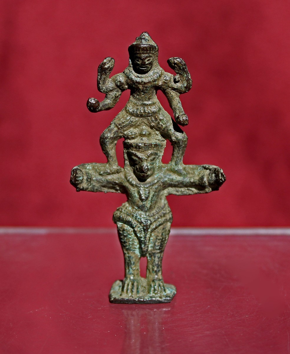 Vishnu Sur Garuda Khmer Ancien En Bronze, Angkor Wat, XIIe Siècle