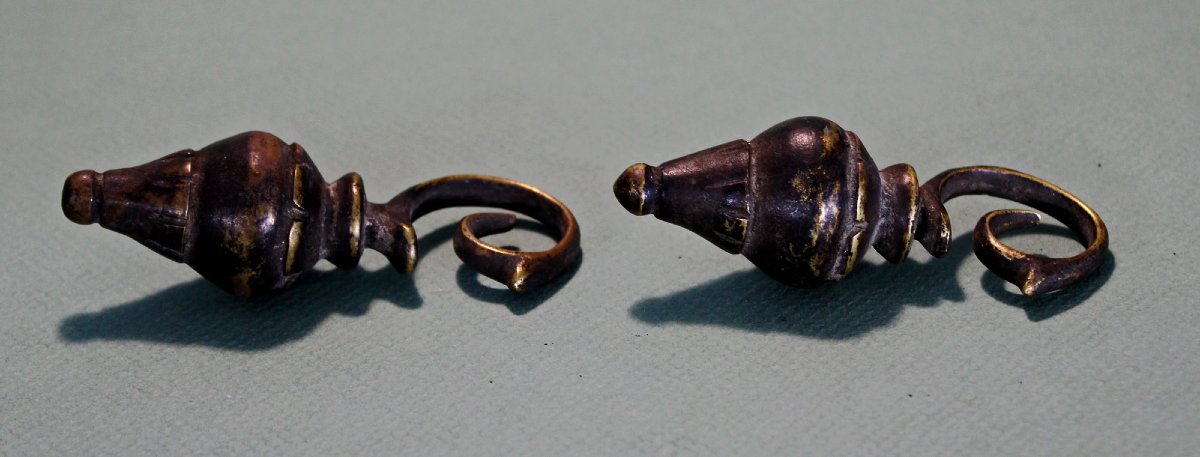 Antique Dayak Bronze Ear Weights Kayan Kenyah Borneo, C19th-photo-4