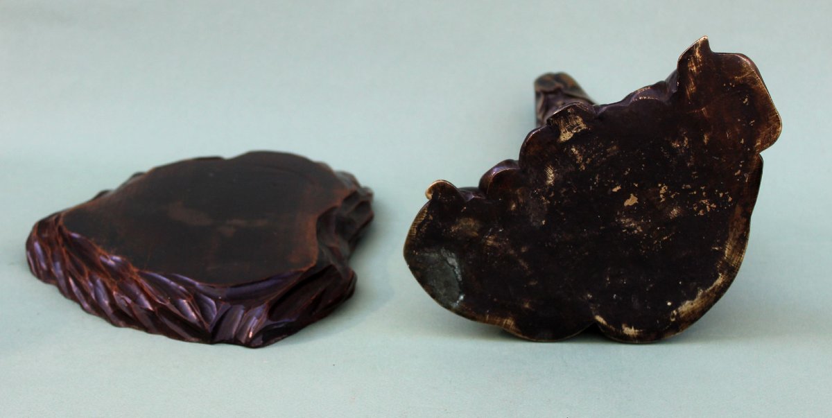 Bronze Japonais Ancien Kannon (Guanyin) bodhisattva de la compassion Assise, Époque Edo–Meiji-photo-3