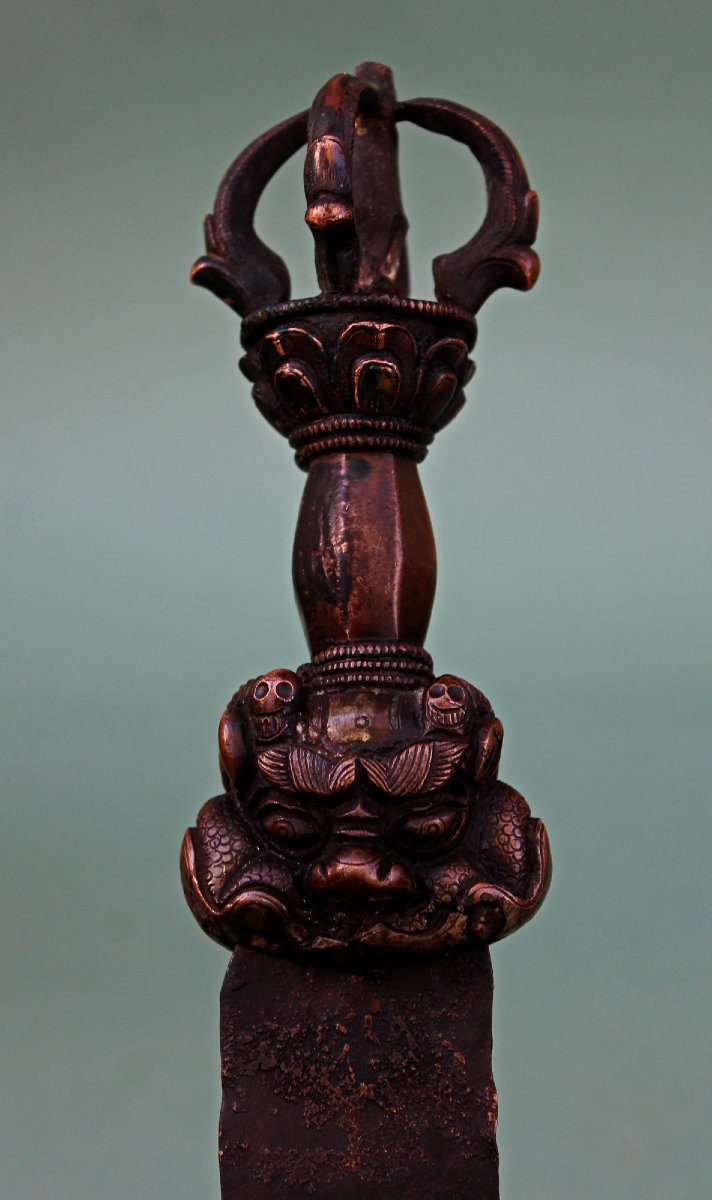 Antique Tibetan Buddhist Ritual Flame Sword Khadga Manjushri -photo-3