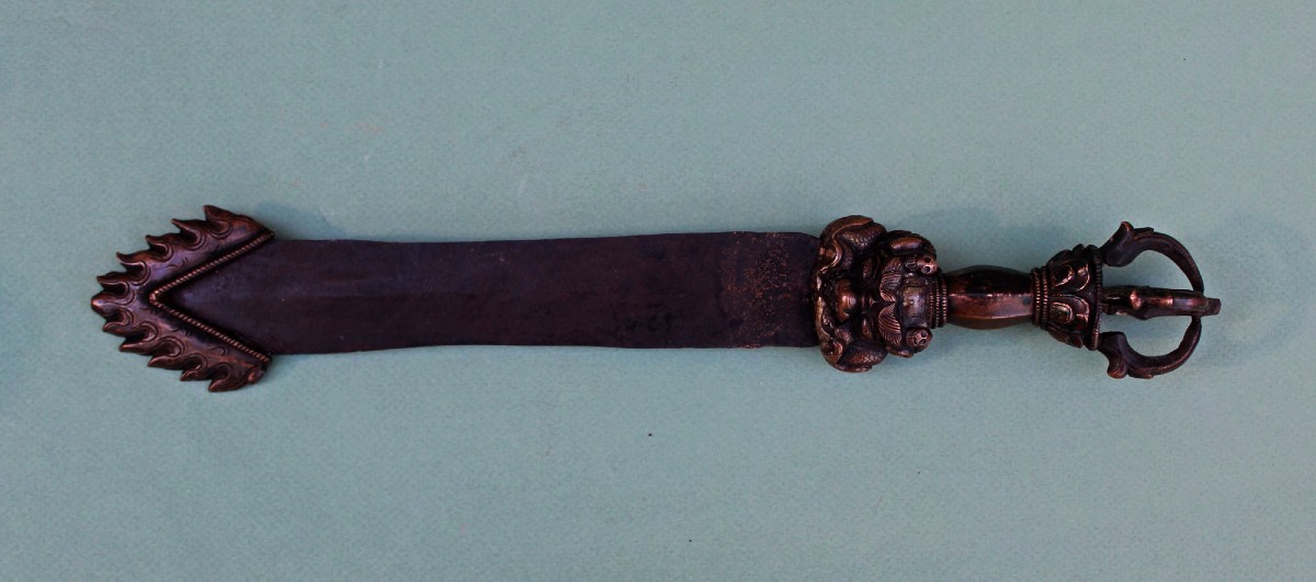 Antique Tibetan Buddhist Ritual Flame Sword Khadga Manjushri 