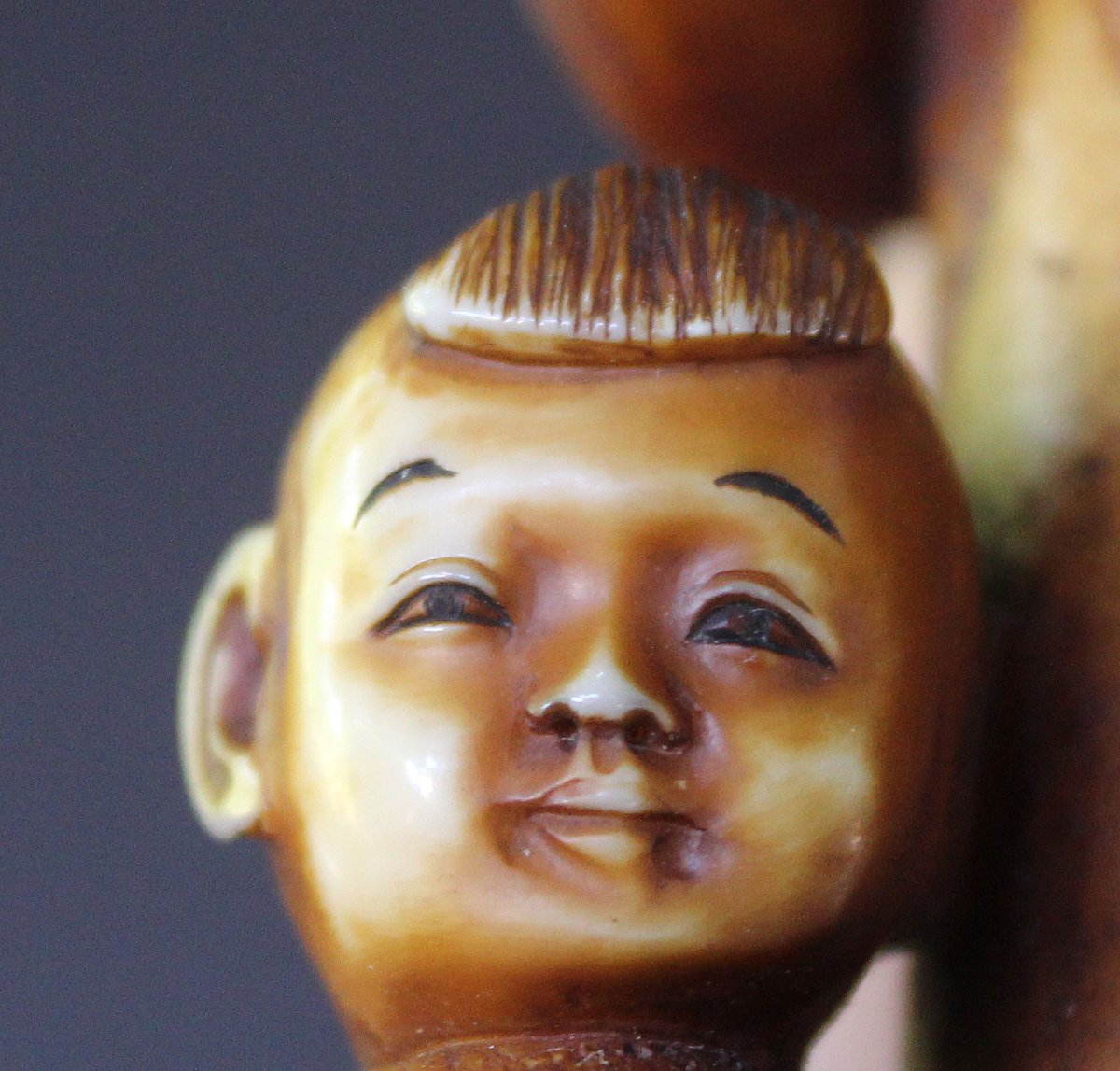 Okimono Japonais Ancien Une Dame De Cour Au Faucon et enfant Signé Gyokuhō Meiji XIXéme-photo-6