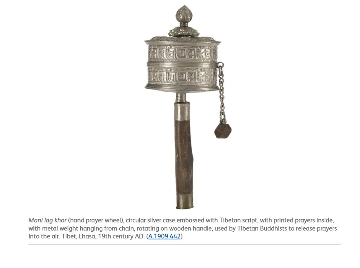Antique Tibetan Solid Silver Buddhist Prayer Wheel With Original Prayers Sutra-photo-6