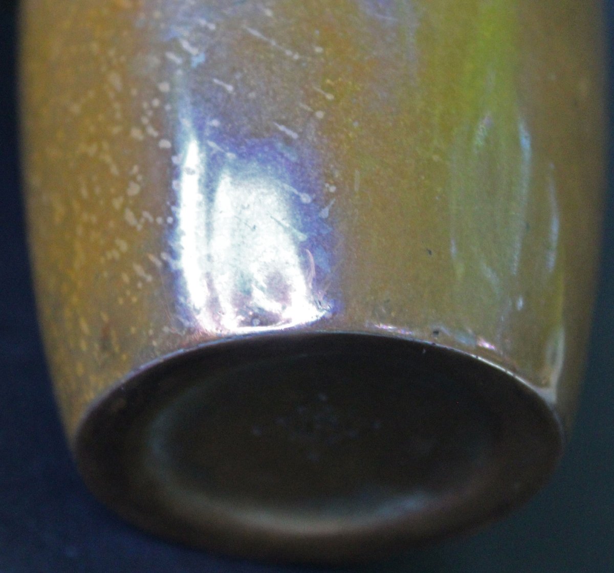 Antique Japanese Nogawa Mixed Metal Bronze Vase With Silver Inlay & Bats, Meiji-taisho Period-photo-2