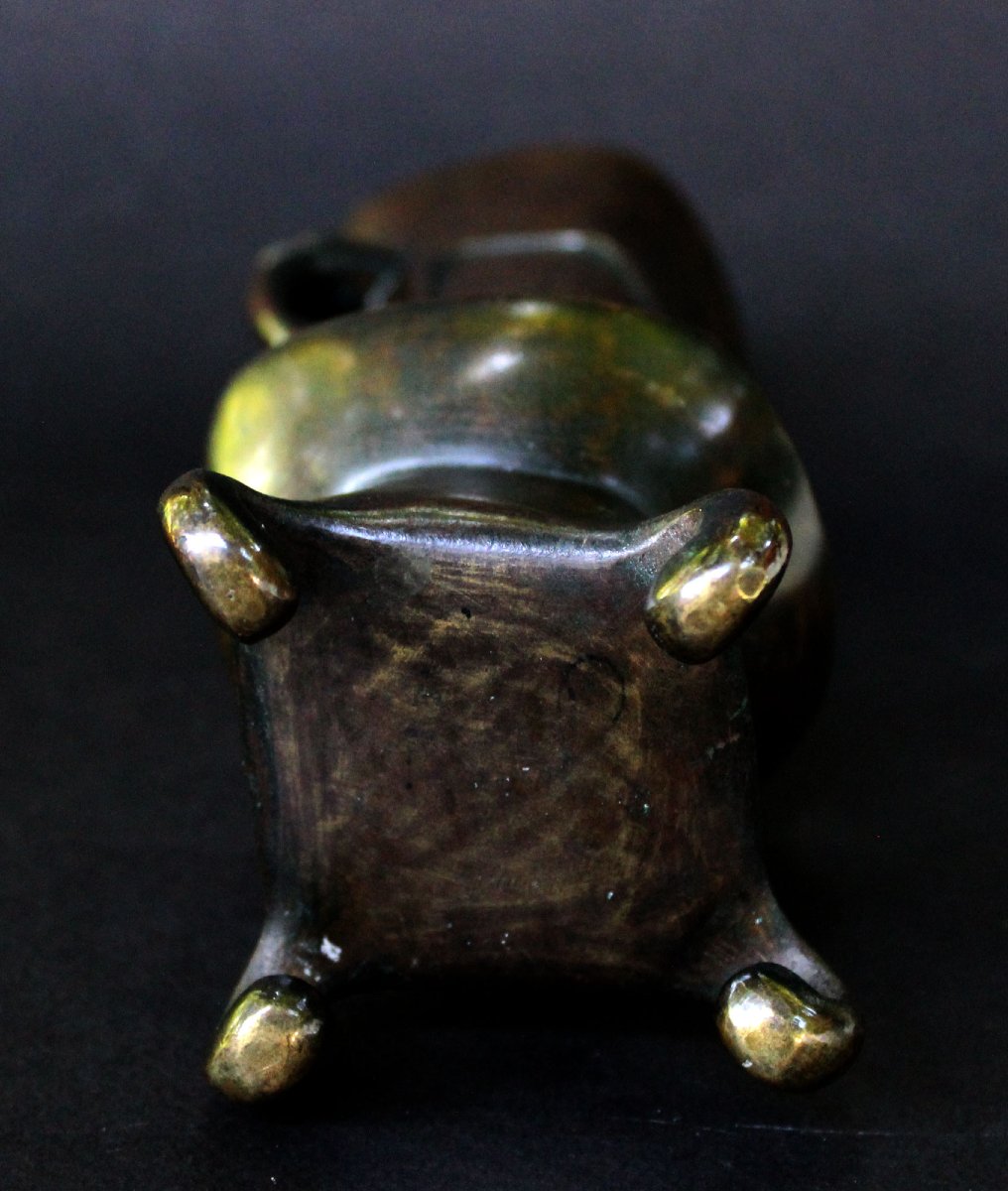 Antique Japanese Bronze Mixed Metal Landscape Vase, Meiji Period-photo-3
