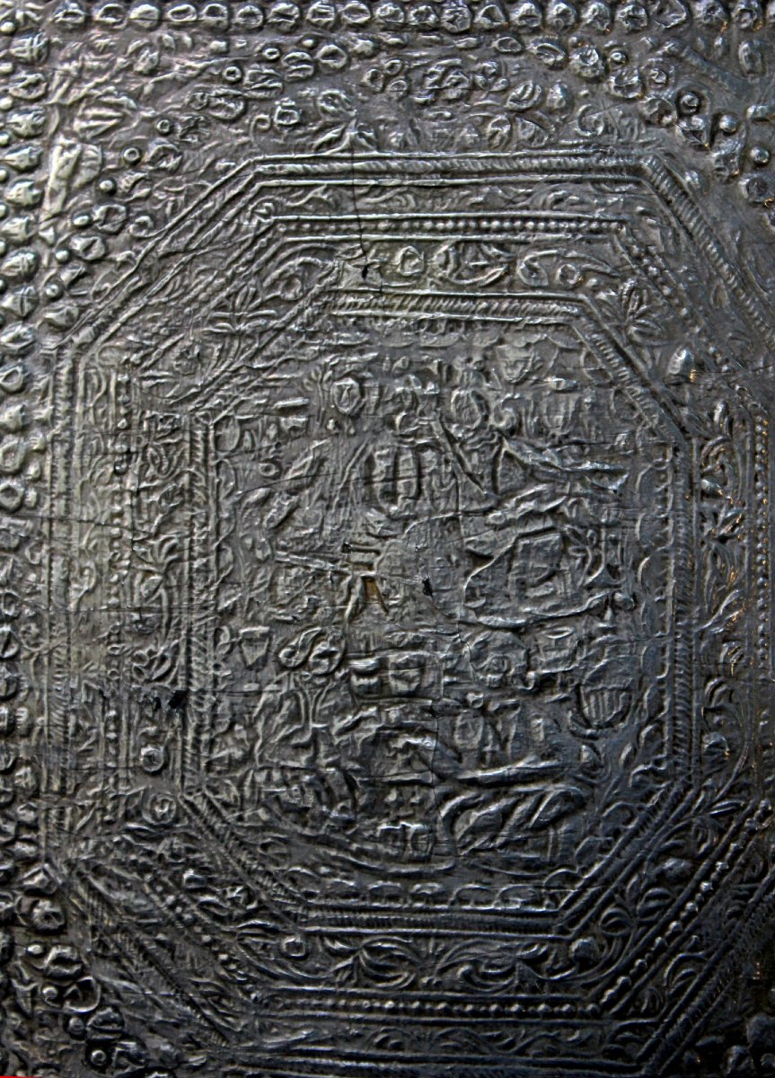 Antique Persian Silver Mirror, Iranian Islamic Art, Qajar Period-photo-4