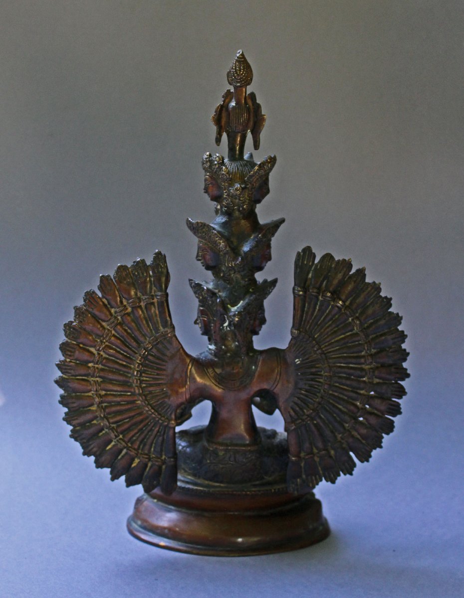 Bronze Népalais Ancien, Avalokiteshvara à Onze Têtes et Mille Bras-photo-3