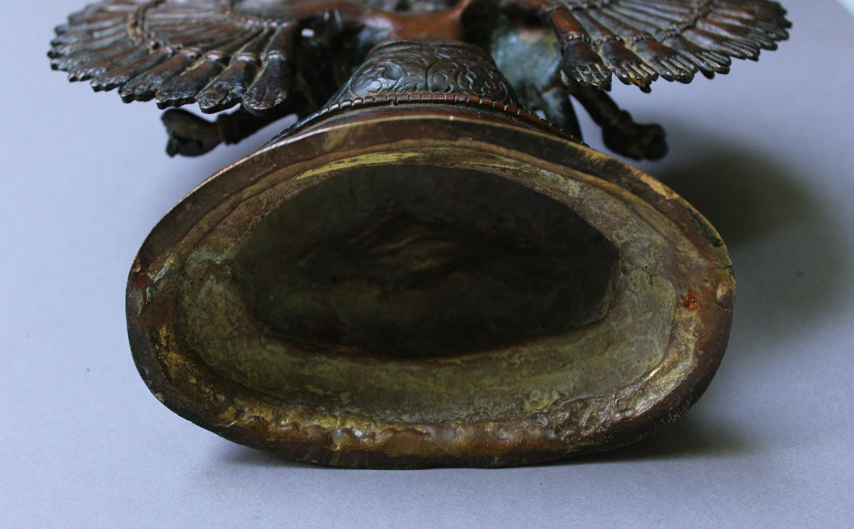 Bronze Népalais Ancien, Avalokiteshvara à Onze Têtes et Mille Bras-photo-6