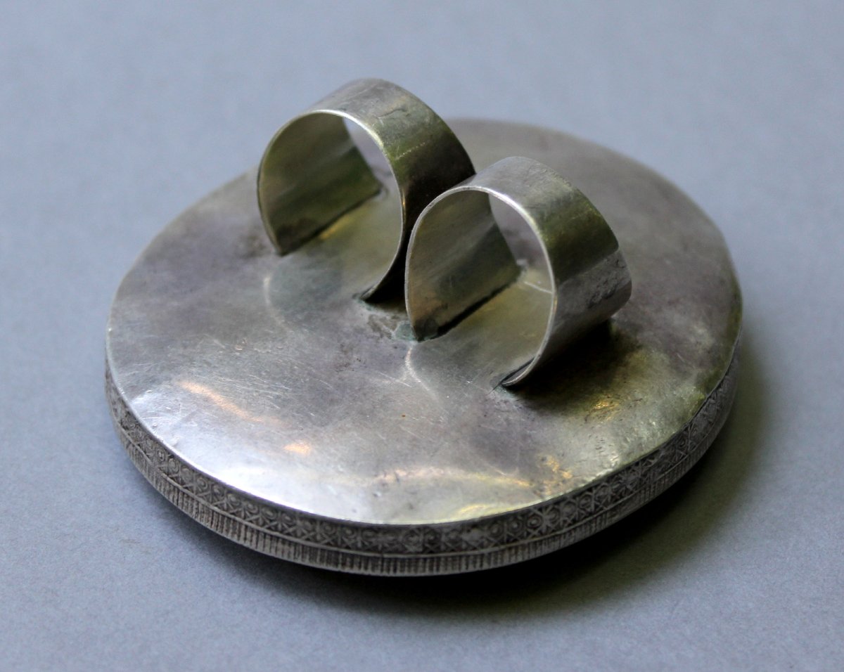 Antique Kazakh Silver Kudagi Zhuzik Matchmaker’s Ring Central Asian Ethnic Jewellery-photo-3