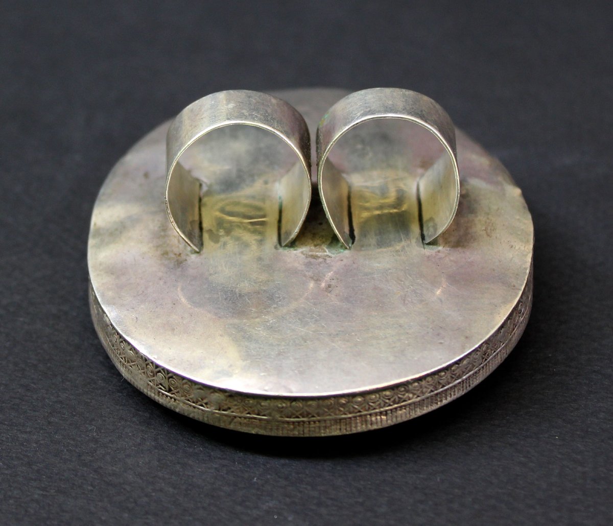 Antique Kazakh Silver Kudagi Zhuzik Matchmaker’s Ring Central Asian Ethnic Jewellery-photo-1