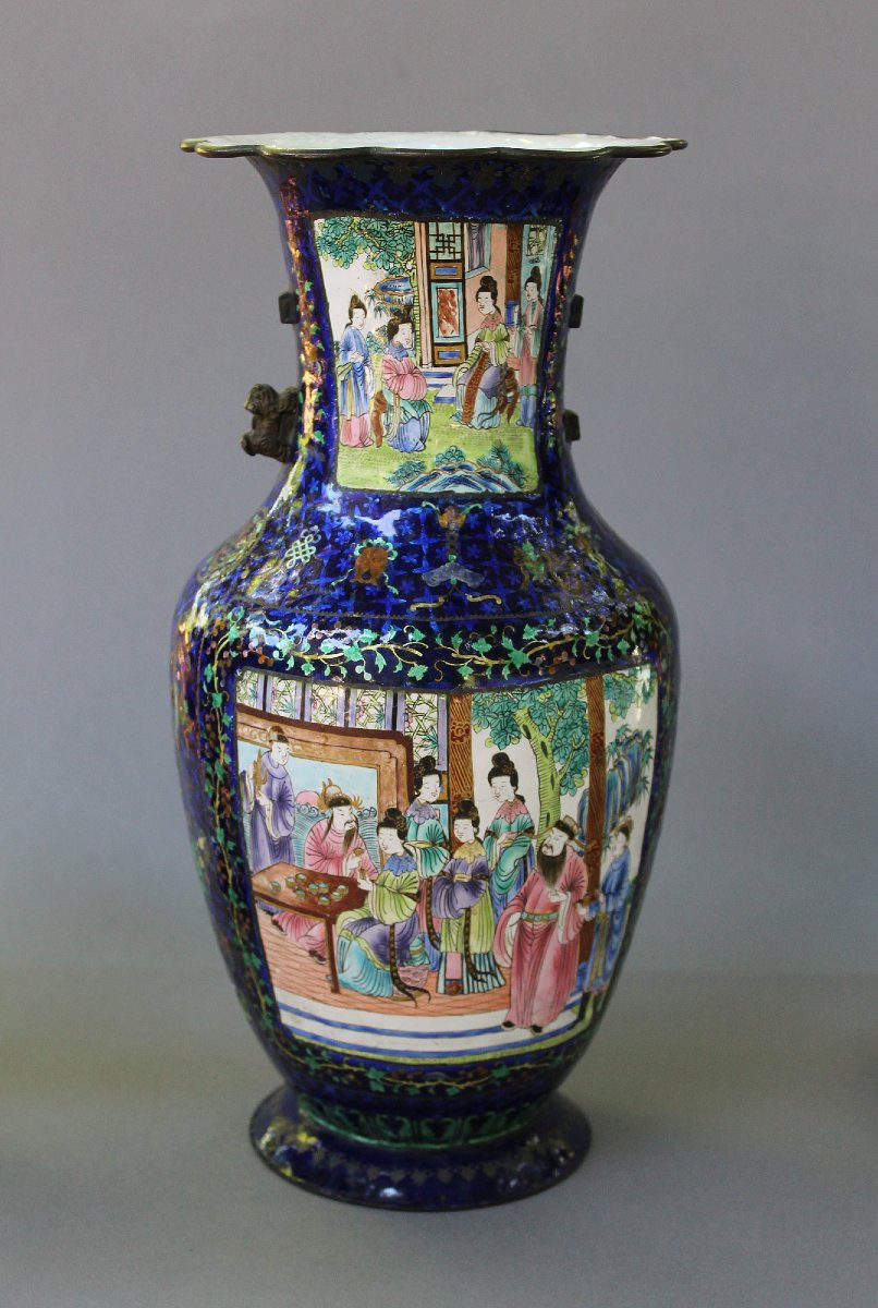 Antique Chinese Canton Enamel Collection For Vietnam, Indochina, 19th Century-photo-1