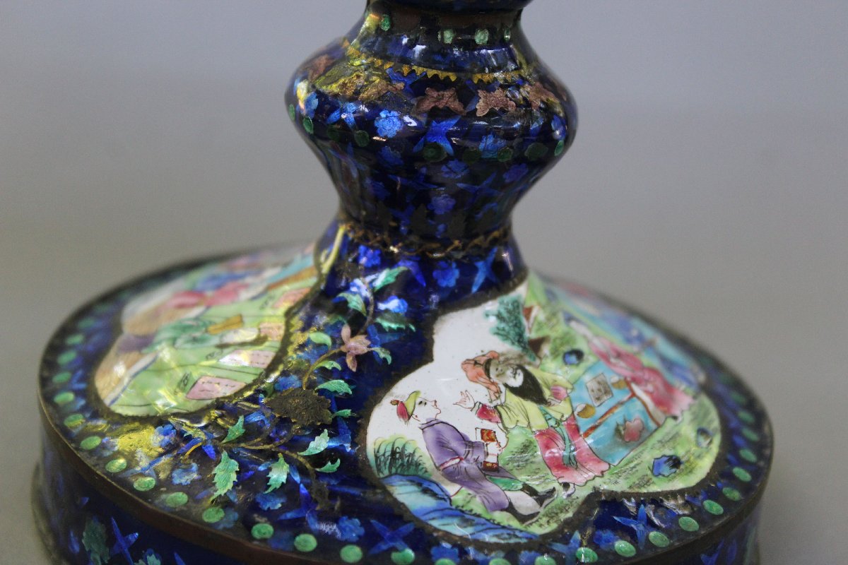Antique Chinese Canton Enamel Collection For Vietnam, Indochina, 19th Century-photo-6