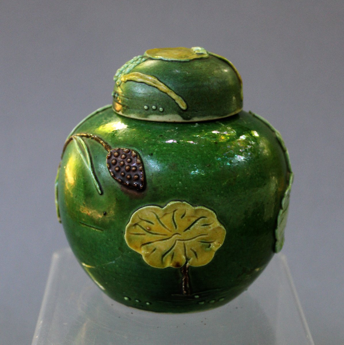 Antique Chinese Porcelain Ginger Jar, Herons & Lotus, Wang Bing Rong Style, C.1900-photo-4