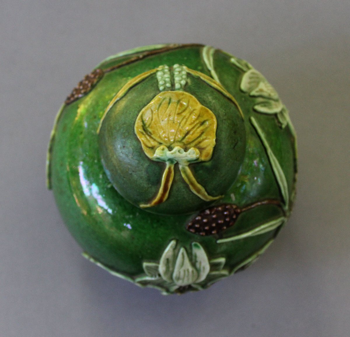 Antique Chinese Porcelain Ginger Jar, Herons & Lotus, Wang Bing Rong Style, C.1900-photo-1