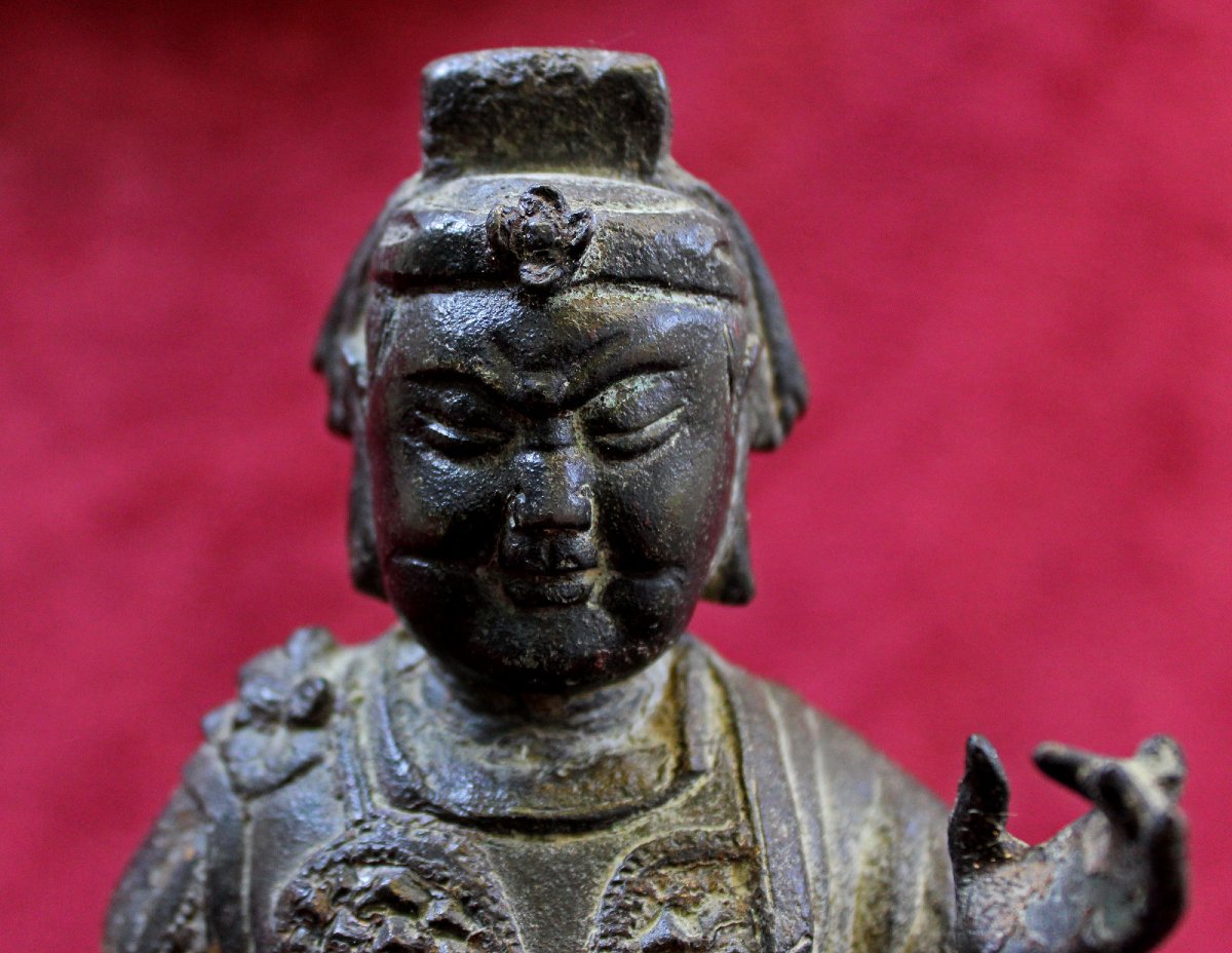 Antique Chinese Bronze Weituo Pusa Buddhist Guardian, Ming, 16th–17th Century-photo-1