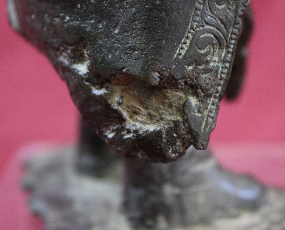 Antique Chinese Bronze Weituo Pusa Buddhist Guardian, Ming, 16th–17th Century-photo-5