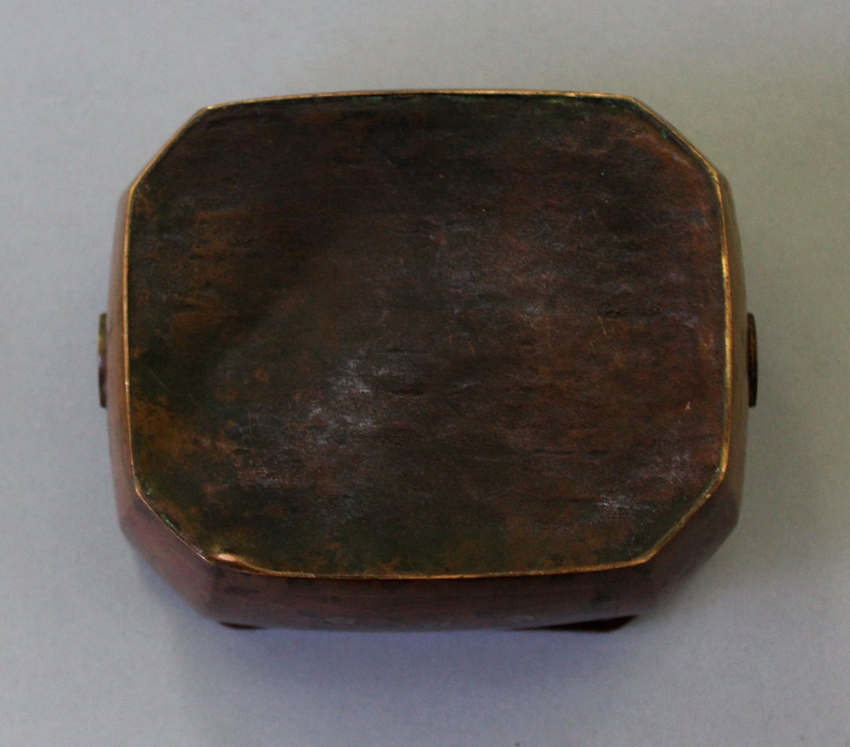 Antique Vietnamese Bronze Silver & Mixed Metal Inlaid Hand Warmer, 19th Century-photo-4